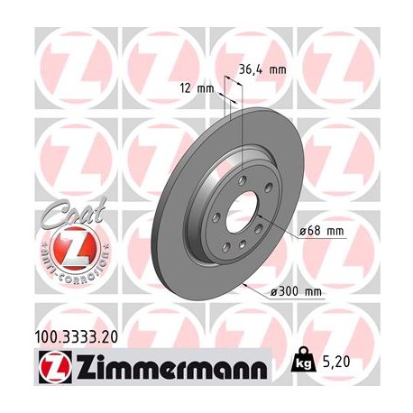 DISC ZIMMERMANN AUDI Coat Z