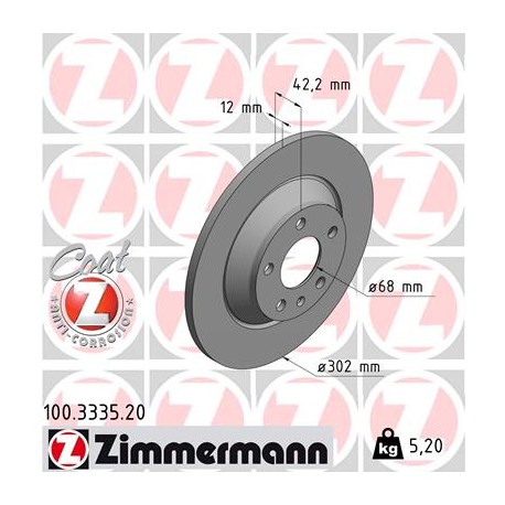 DISC ZIMMERMANN AUDI Coat Z