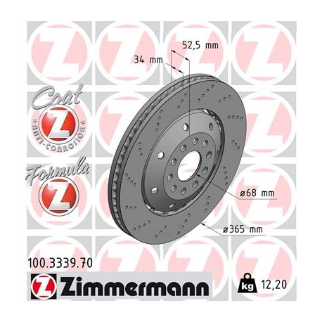 DISC ZIMMERMANN AUDI FORMULA Z LEFT  Coat Z