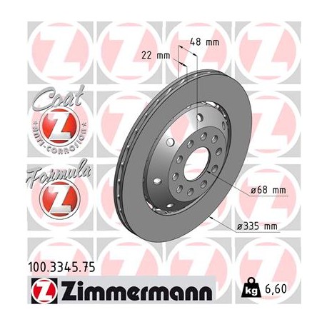 DISQUE ZIMMERMANN AUDI FORMULA Z GAUCHE  Coat Z