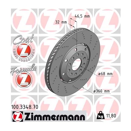 DISC ZIMMERMANN AUDI FORMULA Z RIGHT  Coat Z