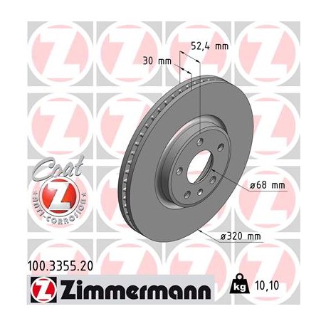 DISC ZIMMERMANN AUDI Coat Z