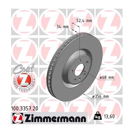 DISC ZIMMERMANN AUDI Coat Z