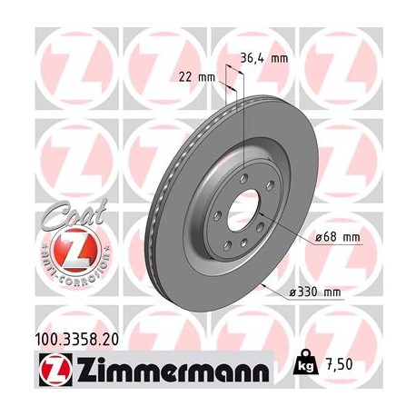 DISC ZIMMERMANN AUDI Coat Z