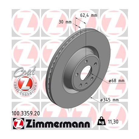 DISC ZIMMERMANN AUDI Coat Z