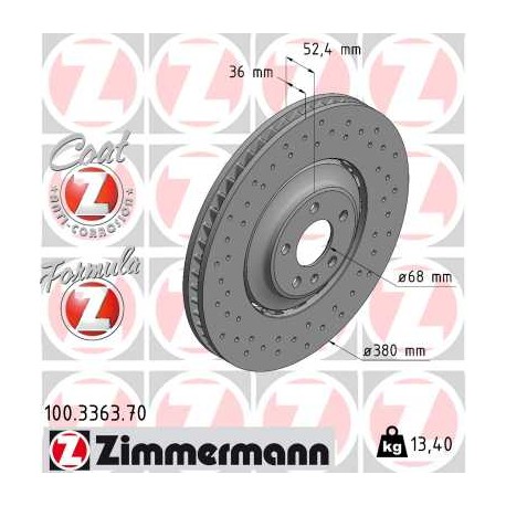 DISQUE ZIMMERMANN AUDI FORMULA Z Coat Z