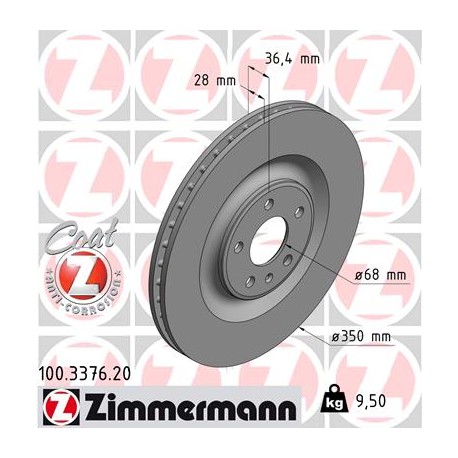 DISC ZIMMERMANN AUDI Coat Z