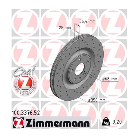 DISQUE ZIMMERMANN AUDI SPORT Z