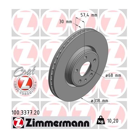 DISC ZIMMERMANN AUDI Coat Z