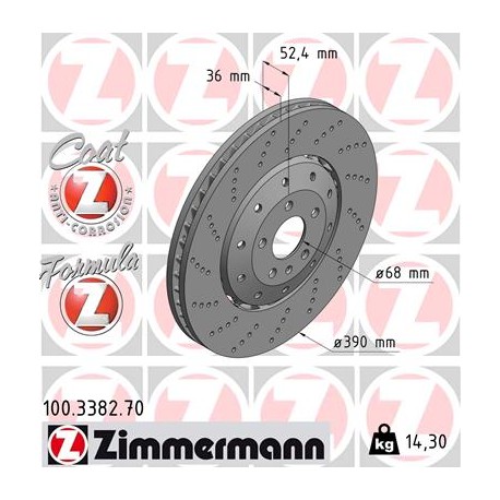 DISQUE ZIMMERMANN AUDI FORMULA Z Coat Z