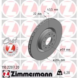 DISC ZIMMERMANN ALFA ROMEO Coat Z