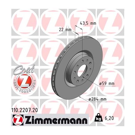 DISC ZIMMERMANN ALFA ROMEO Coat Z