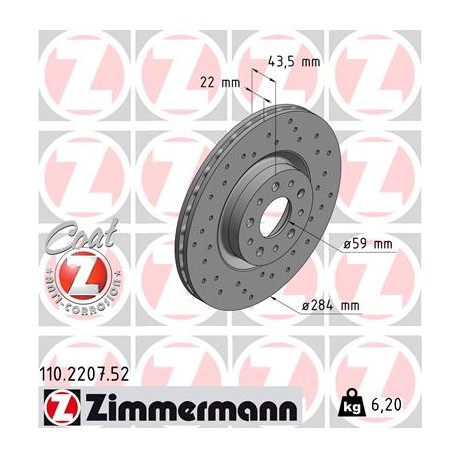 SCHIJF ZIMMERMANN ALFA ROMEO/FIAT/OPEL SPORT Z