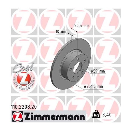 DISC ZIMMERMANN ALFA ROMEO Coat Z