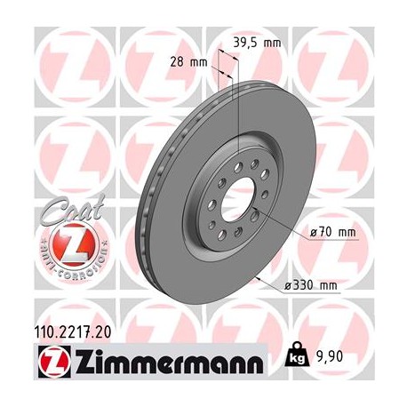 DISQUE ZIMMERMANN ALFA ROMEO/JEEP Coat Z