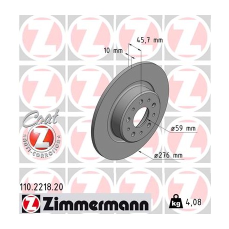 DISC ZIMMERMANN ALFA ROMEO Coat Z