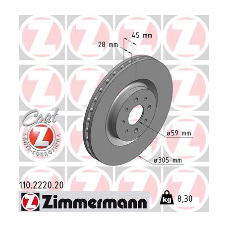 DISC ZIMMERMANN ALFA ROMEO Coat Z