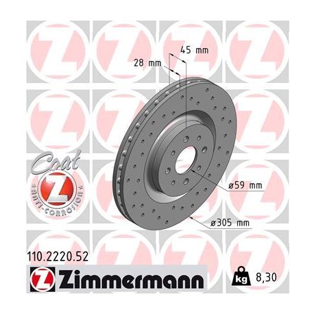 DISQUE ZIMMERMANN ALFA ROMEO SPORT Z