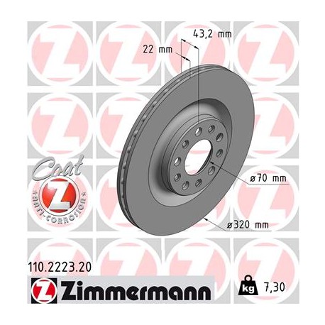 DISC ZIMMERMANN ALFA ROMEO Coat Z