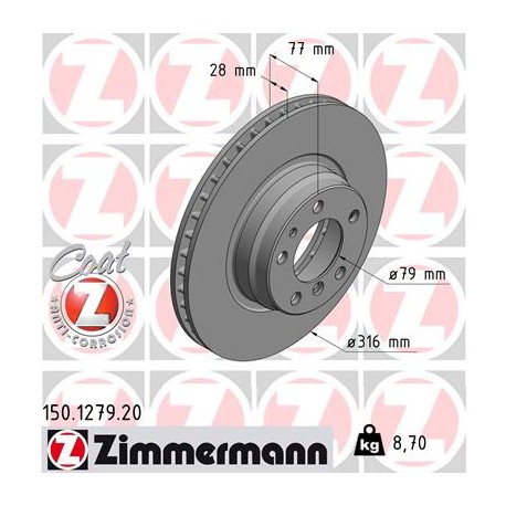 DISC ZIMMERMANN BMW Coat Z