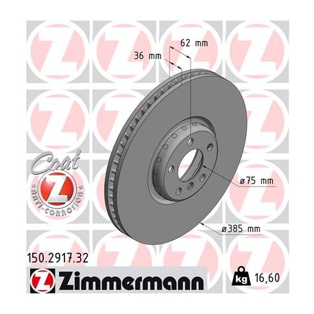 DISQUE ZIMMERMANN BMW FORMULA F GAUCHE Coat Z