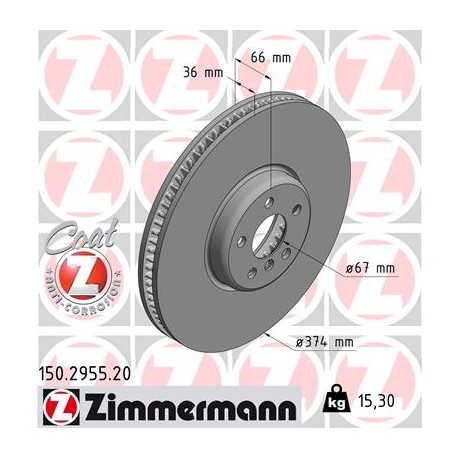 DISC ZIMMERMANN BMW RIGHT Coat Z