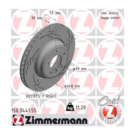 SCHIJF ZIMMERMANN BMW BLACK Z (RECHTS)