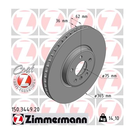 DISQUE ZIMMERMANN BMW Coat Z