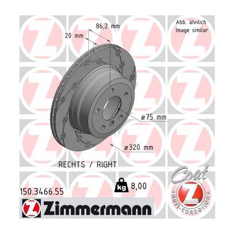 DISC ZIMMERMANN BMW BLACK  Z (RIGHT)