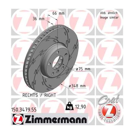 SCHIJF ZIMMERMANN BMW BLACK Z (RECHTS)