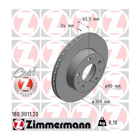 DISC ZIMMERMANN PSA/FIAT Coat Z