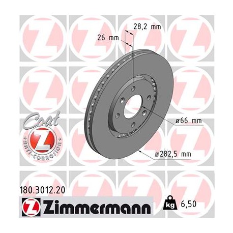 DISC ZIMMERMANN CITROEN/PEUGEOT Coat Z