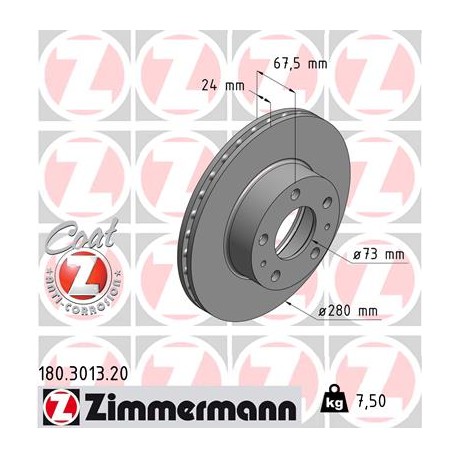 DISC ZIMMERMANN CITROEN/FIAT/PEUGEOT Coat Z