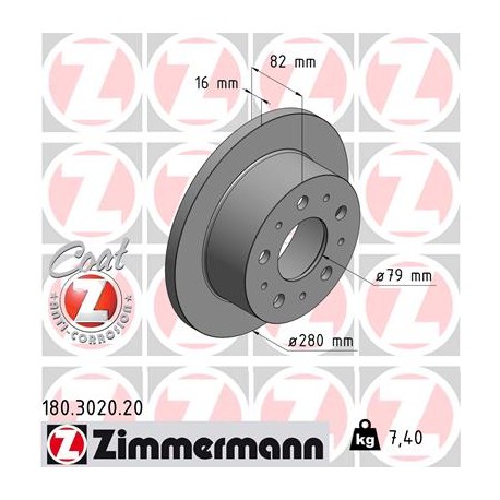 DISC ZIMMERMANN CITROEN/PEUGEOT/FIAT Coat Z