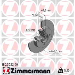 SCHIJF ZIMMERMANN CITROEN/PEUGEOT with bearing set