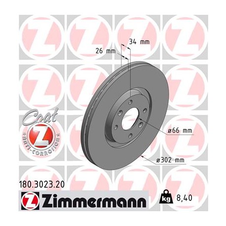 DISC ZIMMERMANN CITROEN/PEUGEOT Coat Z