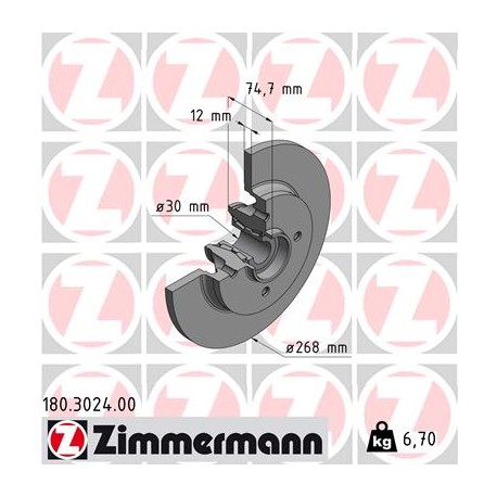 DISC ZIMMERMANN CITROEN/PEUGEOT incl. ABS-ring