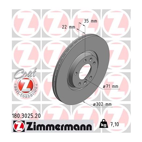 DISC ZIMMERMANN CITROEN/PEUGEOT Coat Z