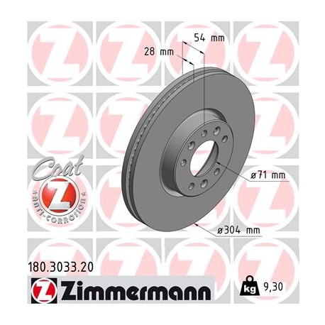 DISQUE ZIMMERMANN PSA/TAOYOTA Coat Z