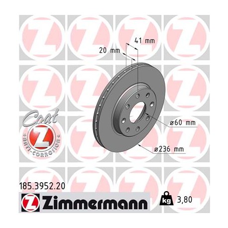 DISC ZIMMERMANN DAEWOO/CHEVROLET Coat Z