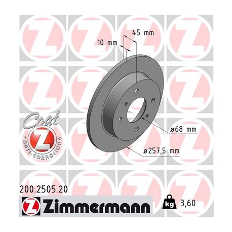 DISC ZIMMERMANN NISSAN Coat Z