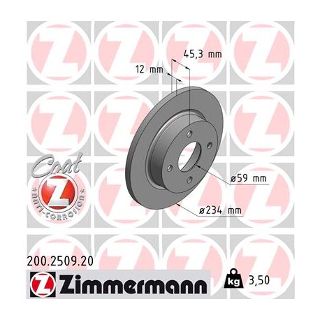 DISC ZIMMERMANN NISSAN Coat Z