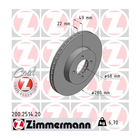 DISC ZIMMERMANN NISSAN Coat Z