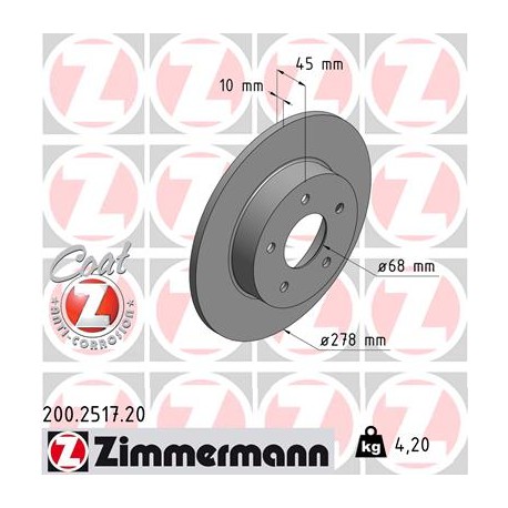 DISC ZIMMERMANN NISSAN Coat Z