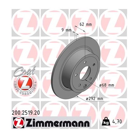 DISC ZIMMERMANN NISSAN Coat Z