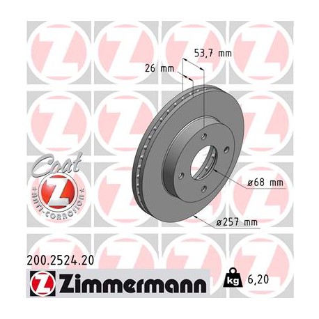 DISC ZIMMERMANN NISSAN Coat Z