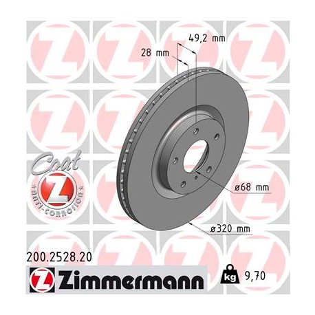 DISC ZIMMERMANN NISSAN Coat Z