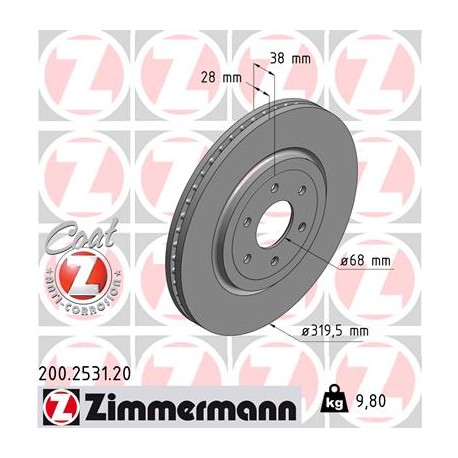 DISC ZIMMERMANN NISSAN Coat Z