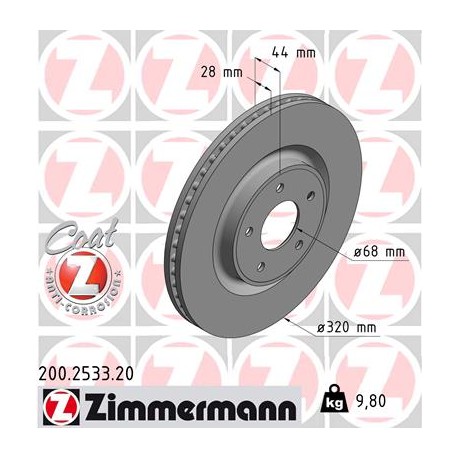 DISC ZIMMERMANN NISSAN/RENAULT Coat Z