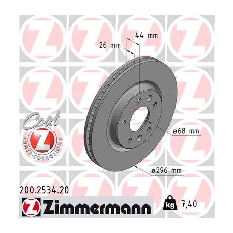 DISC ZIMMERMANN NISSAN/RENAULT Coat Z